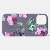 Paarse bloemen: waterverf naadloos patroon. Case-Mate iPhone case (Achterkant (horizontaal))