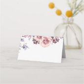 Paarse Bloemen Waterverf Place Card Plaatskaartje (Achterkant)