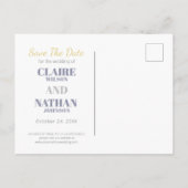 Paarse Bloemen Waterverf Save the Date Briefkaart (Achterkant)