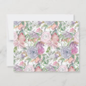 Paarse Bloemen Waterverf Schets Gepersonaliseerde  Notitiekaartje (Achterkant)