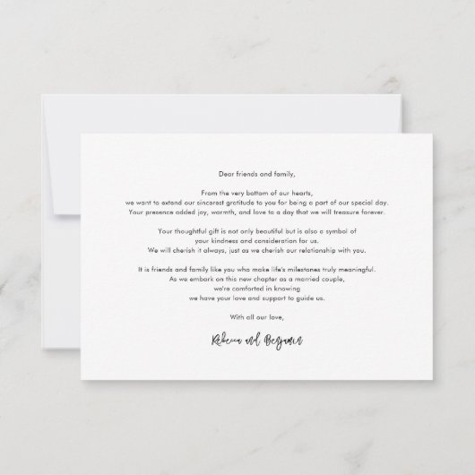 Paarse Bloemen Waterverf Script Bruiloft Bedankkaart (Achterkant)