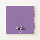 Paarse Bloemen Waterverf Script Bruiloft Gast Notitieboek (Achterkant)