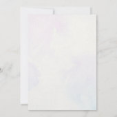 Paarse Bloemen Waterverf Stijl bruiloft Kaart (Achterkant)