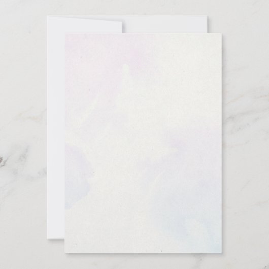 Paarse Bloemen Waterverf Stijl bruiloft Kaart (Achterkant)