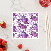 Paarse bloemen. Waterverf violet bloesem. botanisc Servet (Insitu)