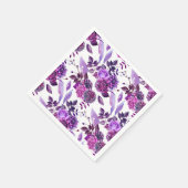 Paarse bloemen. Waterverf violet bloesem. botanisc Servet (Hoek)