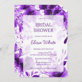 Paarse Bloemen Waterverf Vrijgezellenfeest CUSTOM Kaart