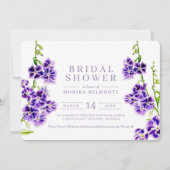 Paarse bloemen waterverf vrijgezellenfeest kaart (Voorkant)