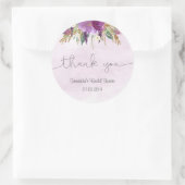 Paarse Bloemen Waterverf Vrijgezellenfeest Sticker (Tas)