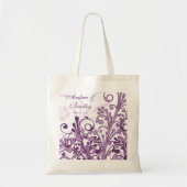 Paarse Bloemen Wedding Welkomsttas Tote Bag (Voorkant)