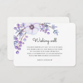 Paarse bloemen wensen het goed. Bloemen bruiloft i Informatiekaartje (Voorkant / Achterkant)