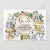 Paarse Bloemen Wilde Oerwoud Safari Boeken voor Ba Informatiekaartje (Voorkant)