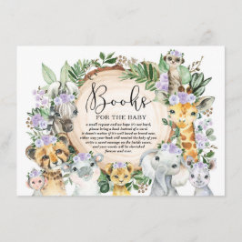 Paarse Bloemen Wilde Oerwoud Safari Boeken voor Ba Informatiekaartje