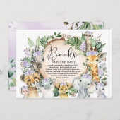 Paarse Bloemen Wilde Oerwoud Safari Boeken voor Ba Informatiekaartje (Voorkant / Achterkant)