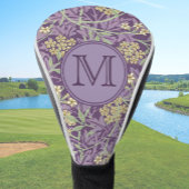 Paarse Bloemen William Morris Custom Initiaal Dame Golfheadcover