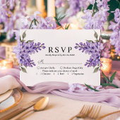 Paarse Bloemen Wisteria Wedding RSVP Kaart