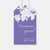 paarse Bloemen wit Ontwerp Gepersonaliseerde tekst Cadeaulabel (Voorkant)