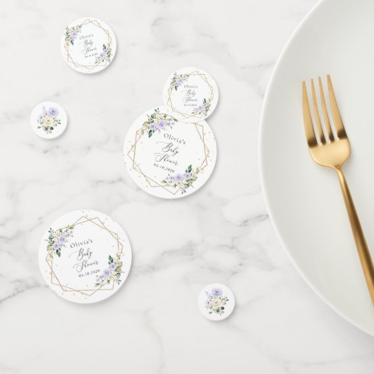 Paarse bloemen, witte bloemen, Boho, Baby shower Confetti (Groep)