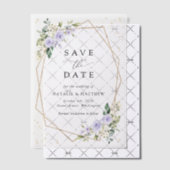 Paarse bloemen, witte bloemen, Boho, Bewaar de dat Vellum Uitnodigingen (Offset (Uitnodiging))