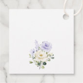 Paarse bloemen, witte bloemen, boho, bruiloft bedankjes labels (Achterkant)