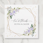 Paarse bloemen, witte bloemen, boho, bruiloft bedankjes labels (Voorkant)