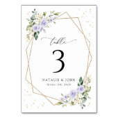 Paarse bloemen, witte bloemen, boho, tafelnummers (Voorkant)