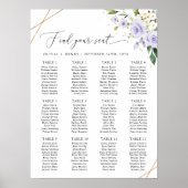 Paarse bloemen, witte bloemen, boho, zithoek poster (Voorkant)