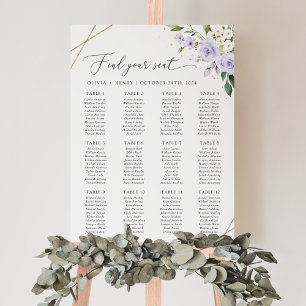 Paarse Bloemen, Witte Bloemen, Boho, Zitplaatskaar Poster