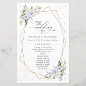 Paarse bloemen, witte bloemen, huwelijksprogramma (Voorkant)