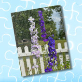 Paarse Bloemen Witte Hek Foto, Aangepaste Schattig Legpuzzel