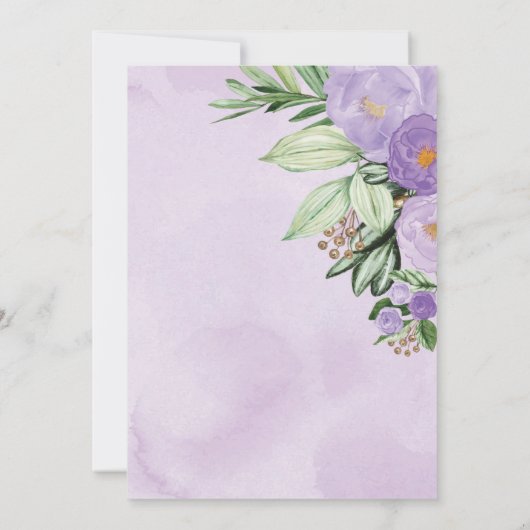 Paarse Bloemen Woodland Girl Wild One1st Birthday Kaart (Achterkant)