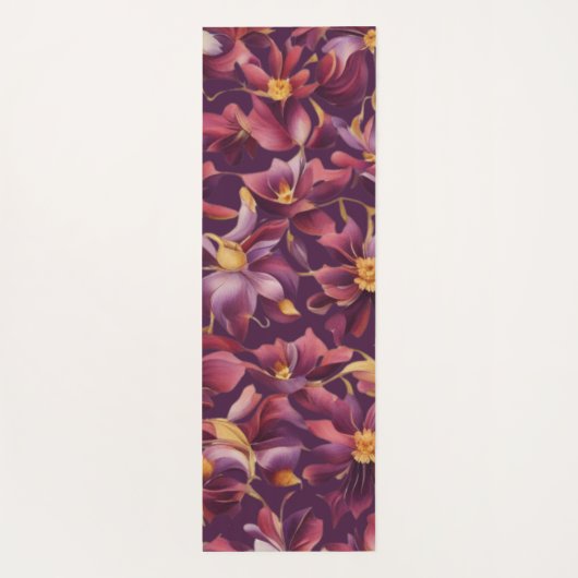 Paarse Bloemen- Yogamat (Achterkant)