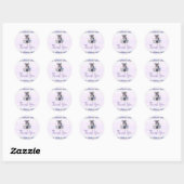 Paarse Bloemen Zebra Dank u Sticker (Vel)
