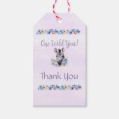 Paarse bloemen Zebra verjaardag Cadeaulabel (Voorkant)