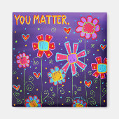 Paarse bloemen zijn belangrijk. Inspirerend. Trend Magneet (Voorkant)