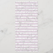 Paarse Bloemen & Zilver Confetti Bruiloft Menu (Achterkant)