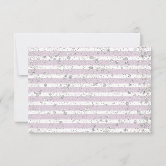 Paarse Bloemen & Zilveren Bruiloft Antwoord RSVP (Achterkant)