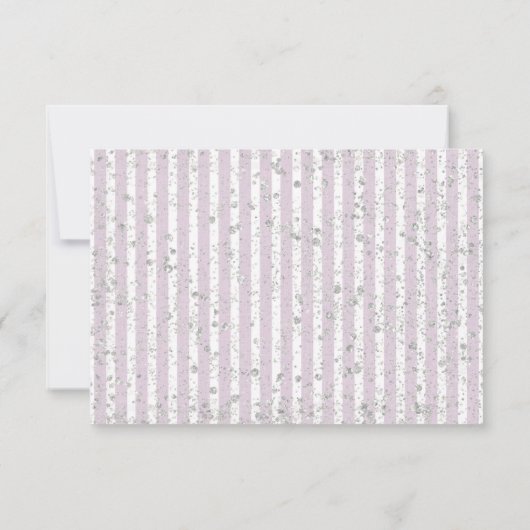 Paarse Bloemen & Zilveren Bruiloft RSVP Reactie (Achterkant)