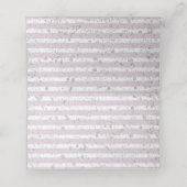 Paarse Bloemen & Zilveren Strepen Naam Tafelnummer Plaatskaartje (Binnenkant ongevouwen)