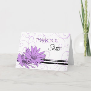 Paarse Bloemen Zus Bedankt Trouwambtenares Kaart