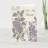 Paarse Bloemen Zuster Bruidsmeisje dank u kaart (Voorkant)