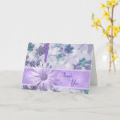 Paarse bloemenafdruk kaart (Gele Bloem)