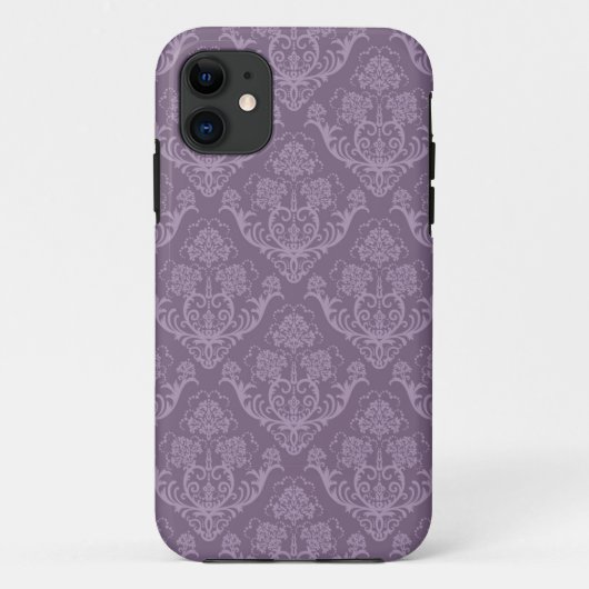 Paarse bloemenbehang Case-Mate iPhone case (Achterkant)