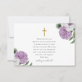 Paarse Bloemenbevestiging Dank u wel Bedankkaart (Voorkant)