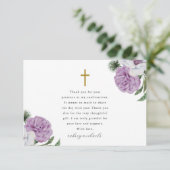 Paarse Bloemenbevestiging Dank u wel Bedankkaart (Staand voorkant)