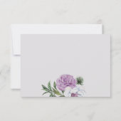 Paarse Bloemenbevestiging Dank u wel Bedankkaart (Achterkant)