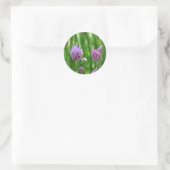 Paarse bloemenbiesem ronde sticker (Tas)