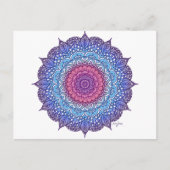 Paarse bloemenblad Mandala Briefkaart (Voorkant)