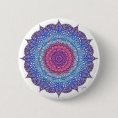 Paarse bloemenblad Mandala Ronde Button 5,7 Cm (Voorkant)