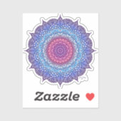 Paarse bloemenblad Mandala Sticker (Vel)